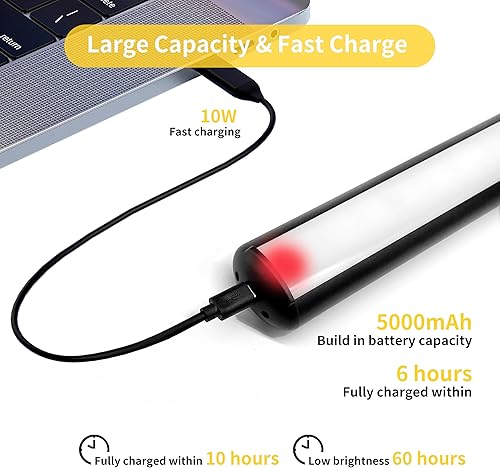 Miniatura 4 de lsvgoe Luces de imagen inalámbricas de 23 pulgadas, luz de exhibición de arte con batería recargable con control remoto, regulabletemporizador