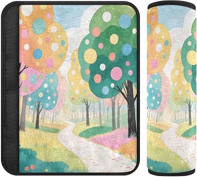 Car Seat Strap Covers Spring Dotted Trees Soft Flannel Shoulder Pads for Baby Car Seat Stroller Backpack