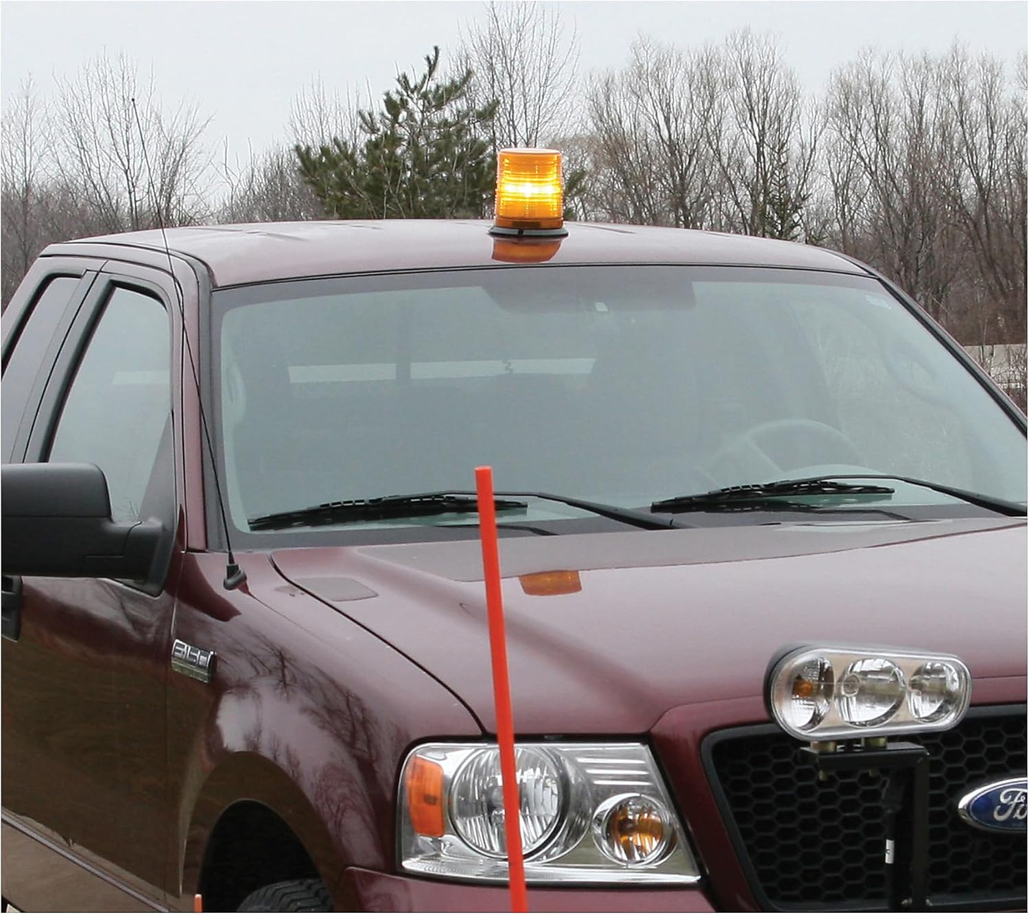 Buyers Products SL665A LED Beacon Light, 6.5" x 6.5", 14' On/Off Switch Lead, Permanent, Pipe & Magnetic Mount, Strobe Lights for Trucks, Emergency Lights for Vehicles