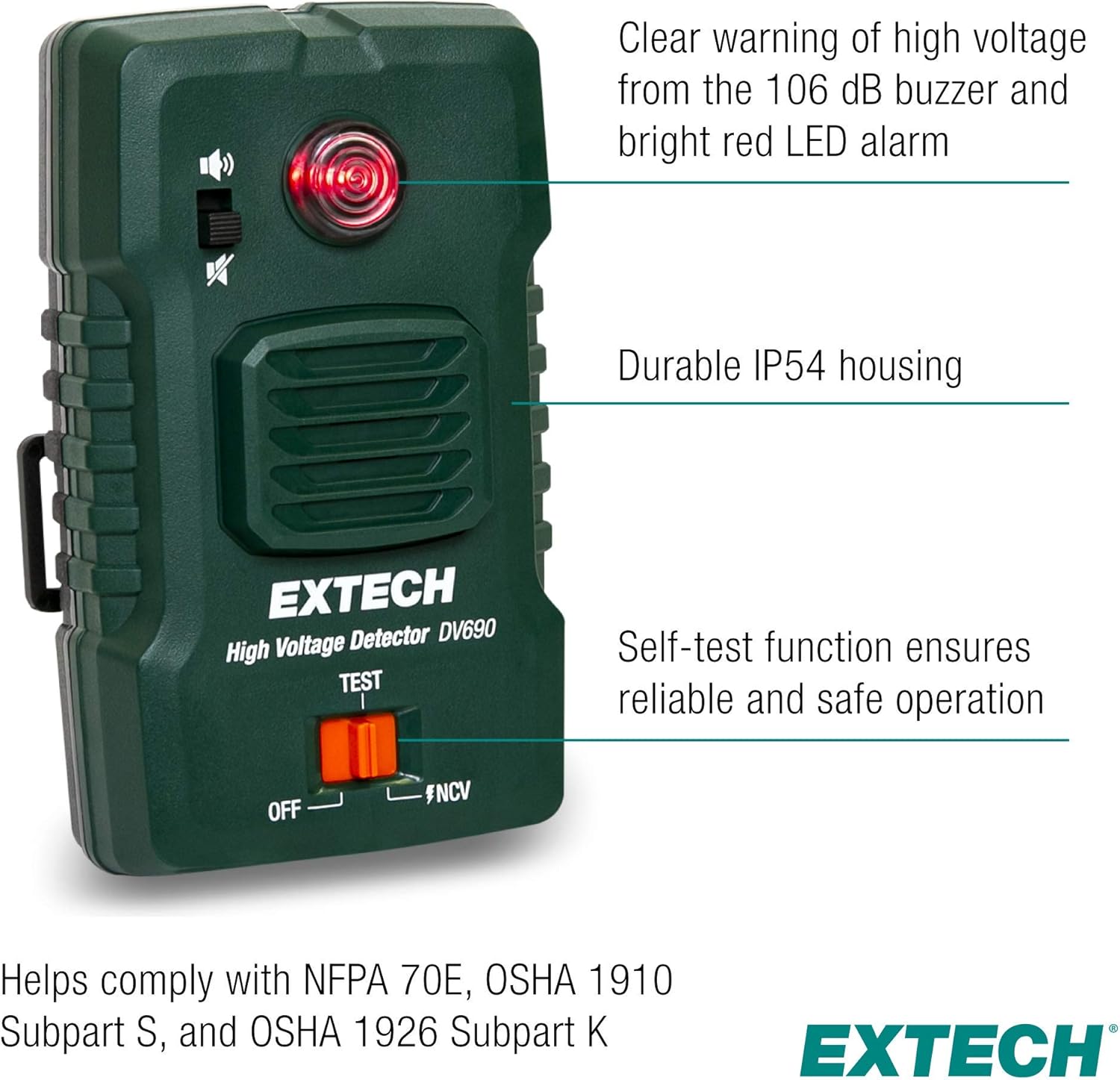 Extech DV690 Non-Contact High Voltage Detector, Up to 69 kV