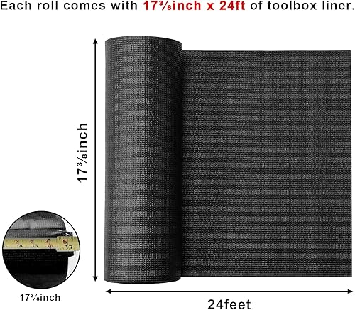 Miniatura 2 de CASOMAN Revestimiento profesional para caja de herramientas y cajón, 18 pulgadas x 24 pies, tapete de goma de espuma antideslizante de fácil corte