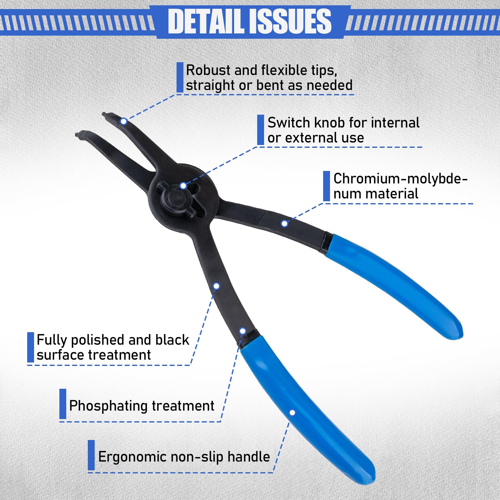 Janhemei Snap Ring Pliers Set - 12 Piece -4