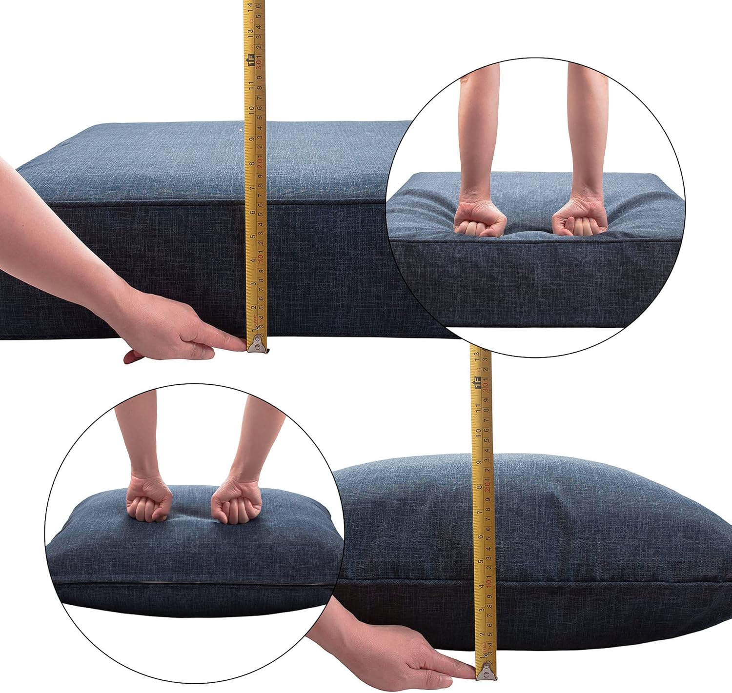 IN4 Care Outdoor Patio Deep Seat Cushions and Back, All Weather Large Size Replacement Cushion for Patio Chair Furniture, 24" x 24" x 6" - Solid Marine Blue : Patio, Lawn & Garden