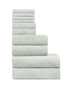 Cozy Earth Complete Ribbed Terry Bath Bundle - 60 Cotton 40 Viscose from Bamboo - Soft Absorbent Cotton