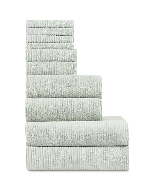 Cozy Earth Complete Ribbed Terry Bath Bundle - 60 Cotton 40 Viscose from Bamboo - Soft Absorbent Cotton
