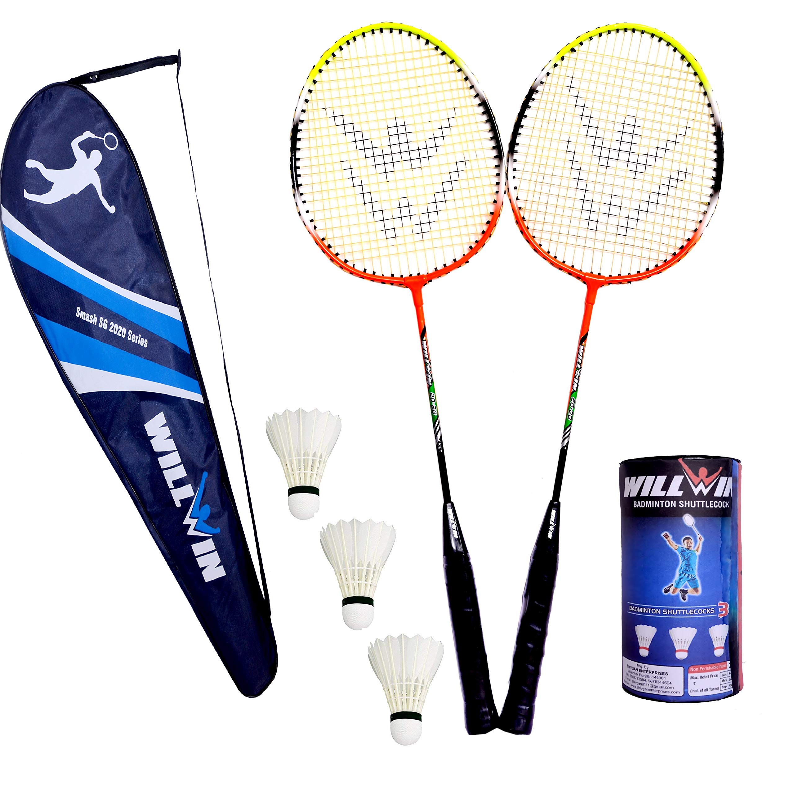 Shivgan CSI Aluminum Badminton Racket with 3 Pieces Nylon Shuttles with Good Looking Fancy Bag (Multicolour), Set of 2 (B084VJWQ5G) Amazon Price History, Amazon Price Tracker