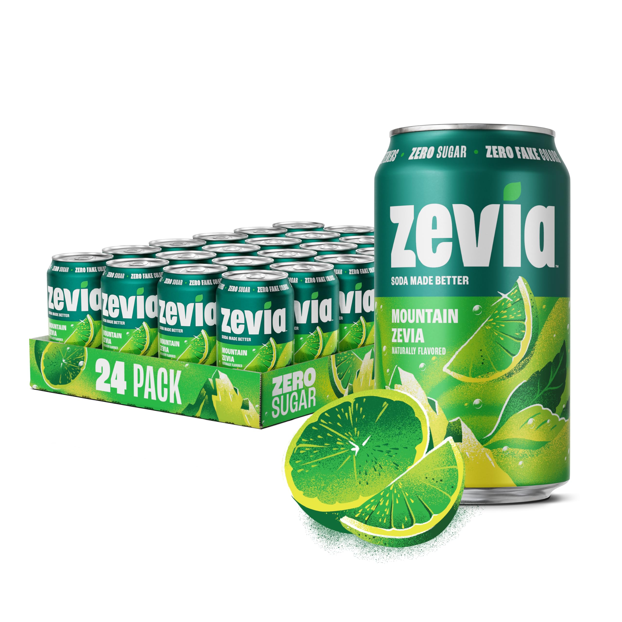 Zero Calorie Soda, Mountain Zevia, 12 Ounce Cans (Pack of 24)