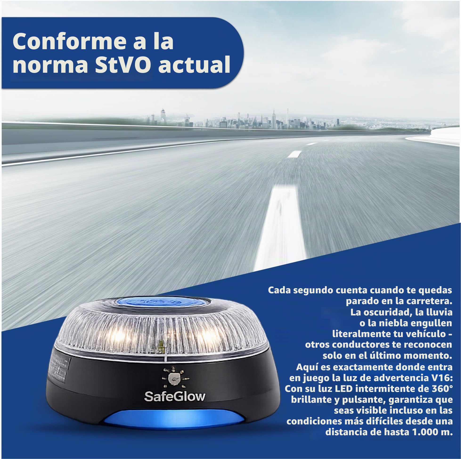 Luz de Advertencia para Auto V16 - con SIM & DGT 3.0 homologada en España 2026 - Accesorio de Auto & Kit de Reparaciones