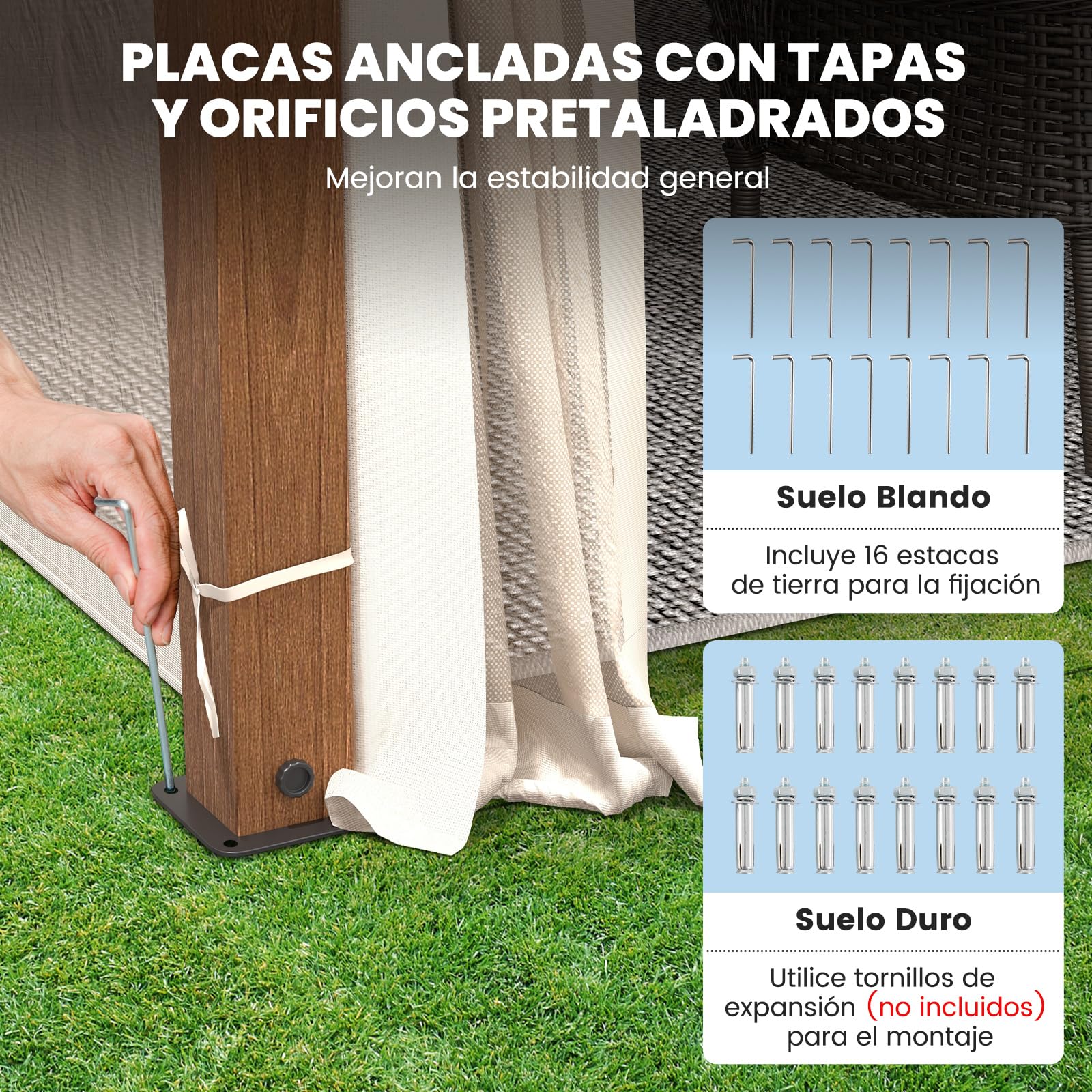 COSTWAY Carpas para Exteriores 3,6 x 3m con Red
