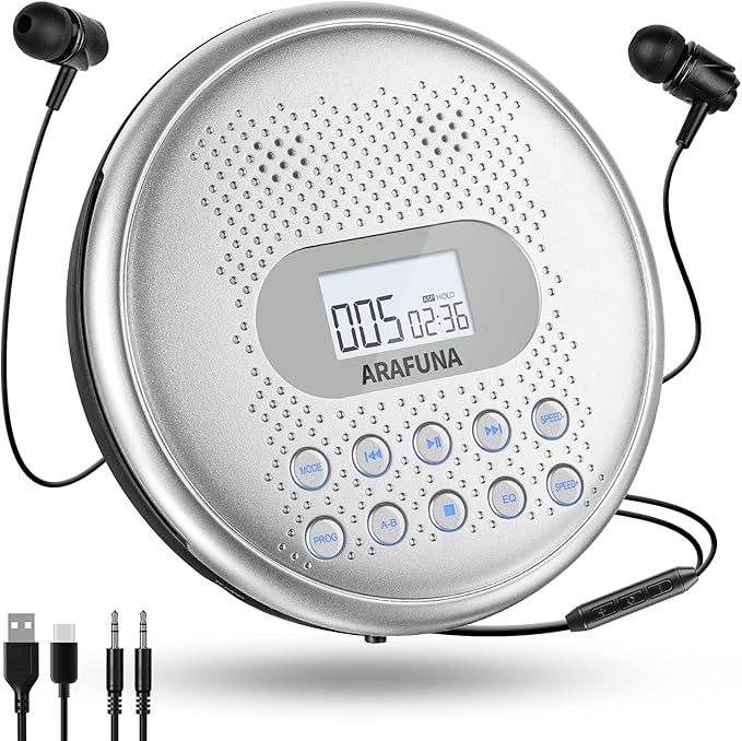 Amazon.co.jp Arafuna 2020 Portable CD Player, Builtin Speaker, CD
