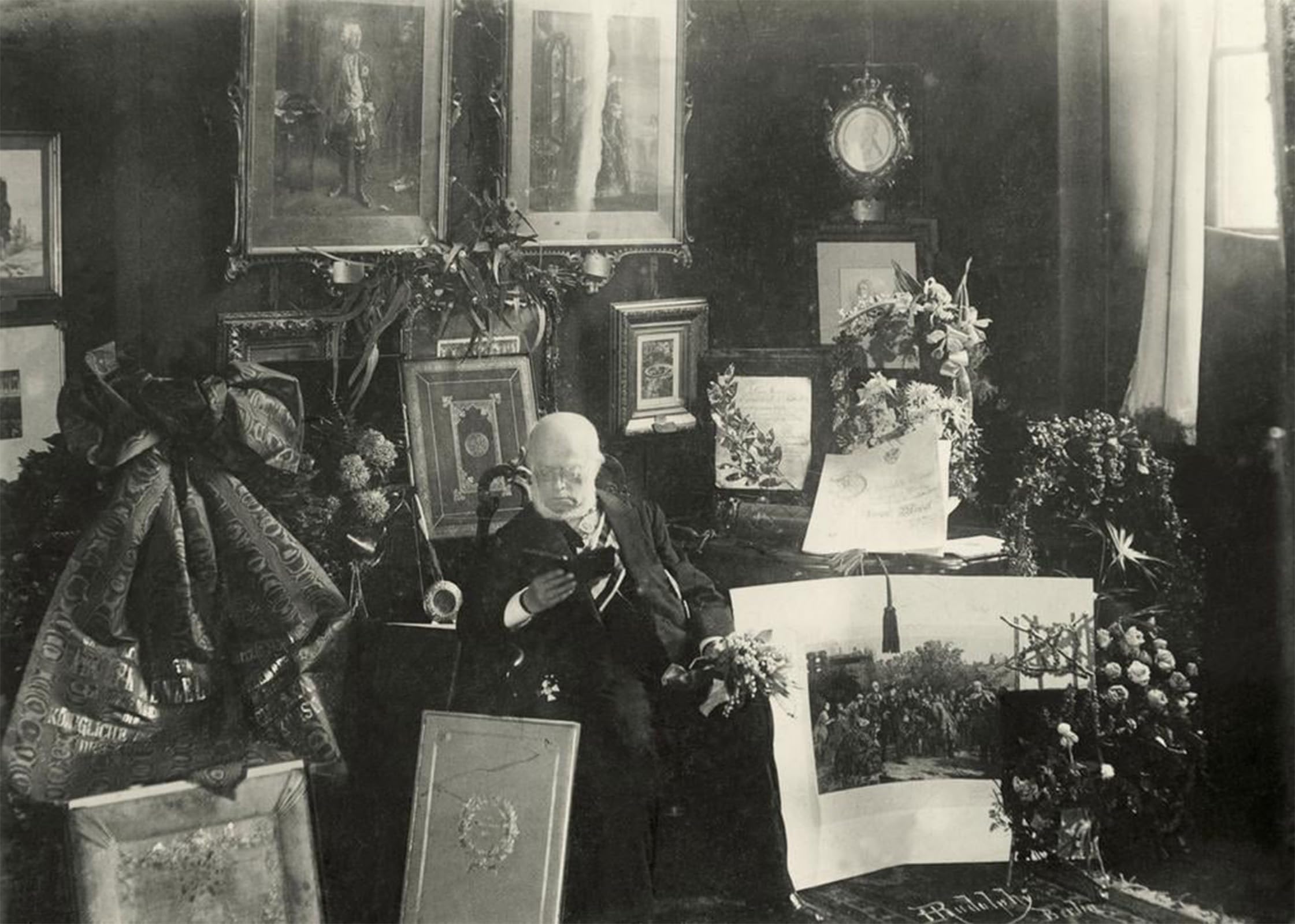 SERENDIPITP Retro Picture Poster Wall Art Pictures Painting Menzel an seinem Geburtstag Foto by Adolph Menzel Wall Art Canvas Print for Wall Decor 60x90cm