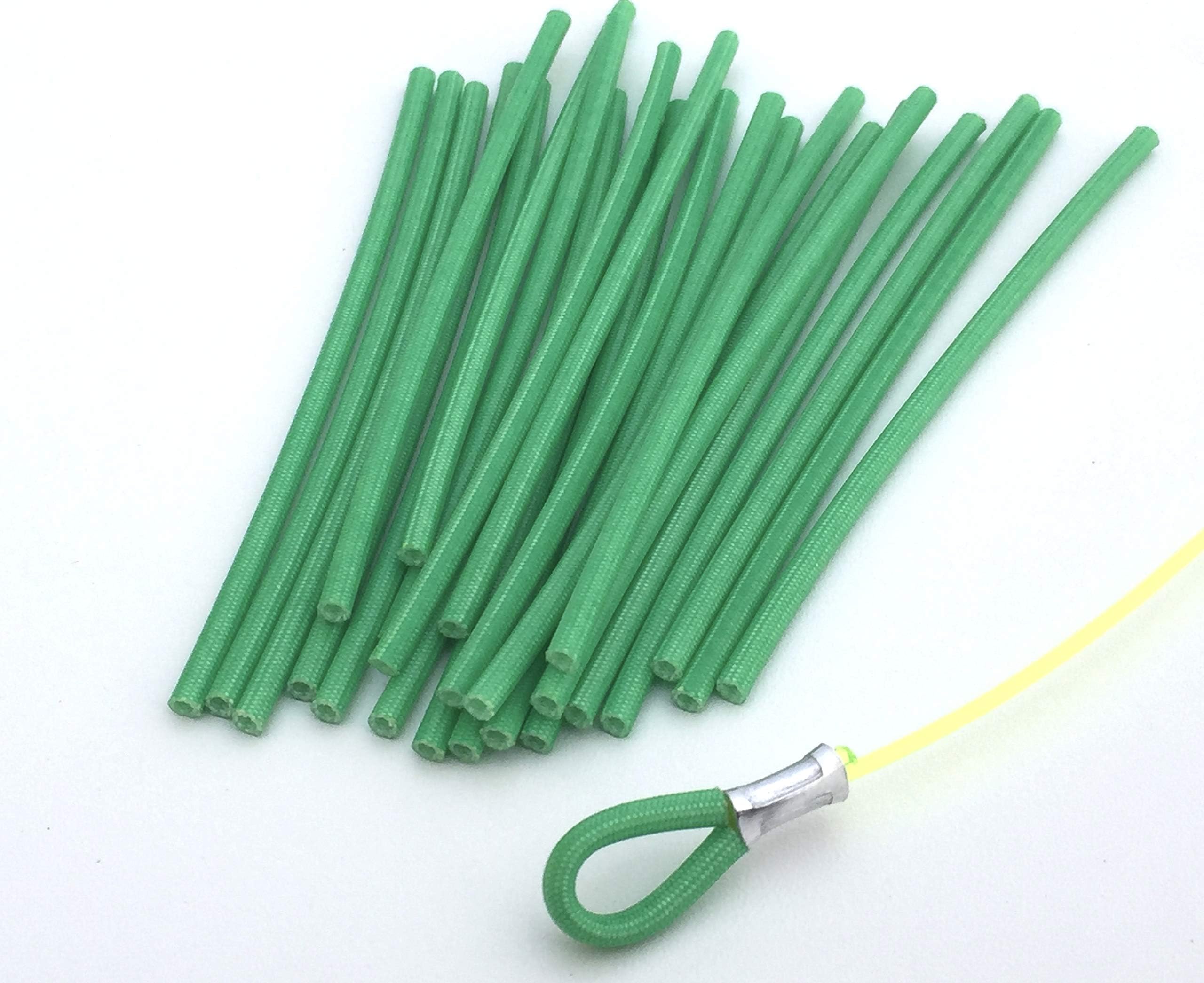 4" 25 Pieces Green Polyester Braid Loop Protectors for Motorcycle Rear Lower
