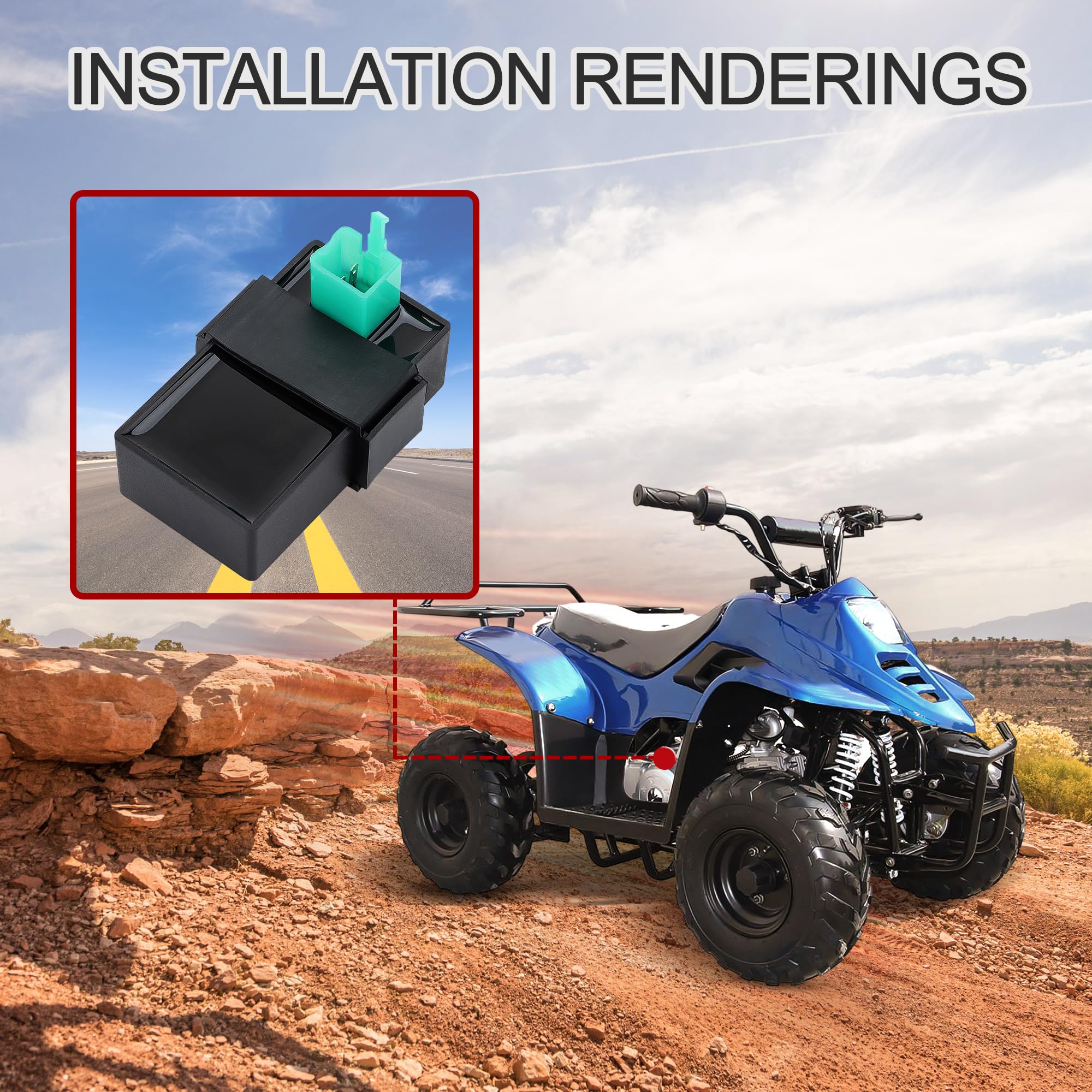GOOFIT Centralita DC CDI 4 pines REV reemplazo para Helix CN250 Elite CH250 ATV Dirt Bike Go Kart