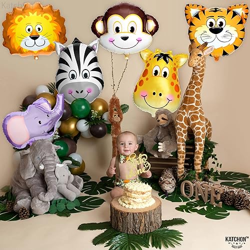 Miniatura 3 de KatchOn, Globos de animales de la selva de safari, paquete de 6, globos de animales de safari Decoraciones de fiesta de cumpleaños del zoológico