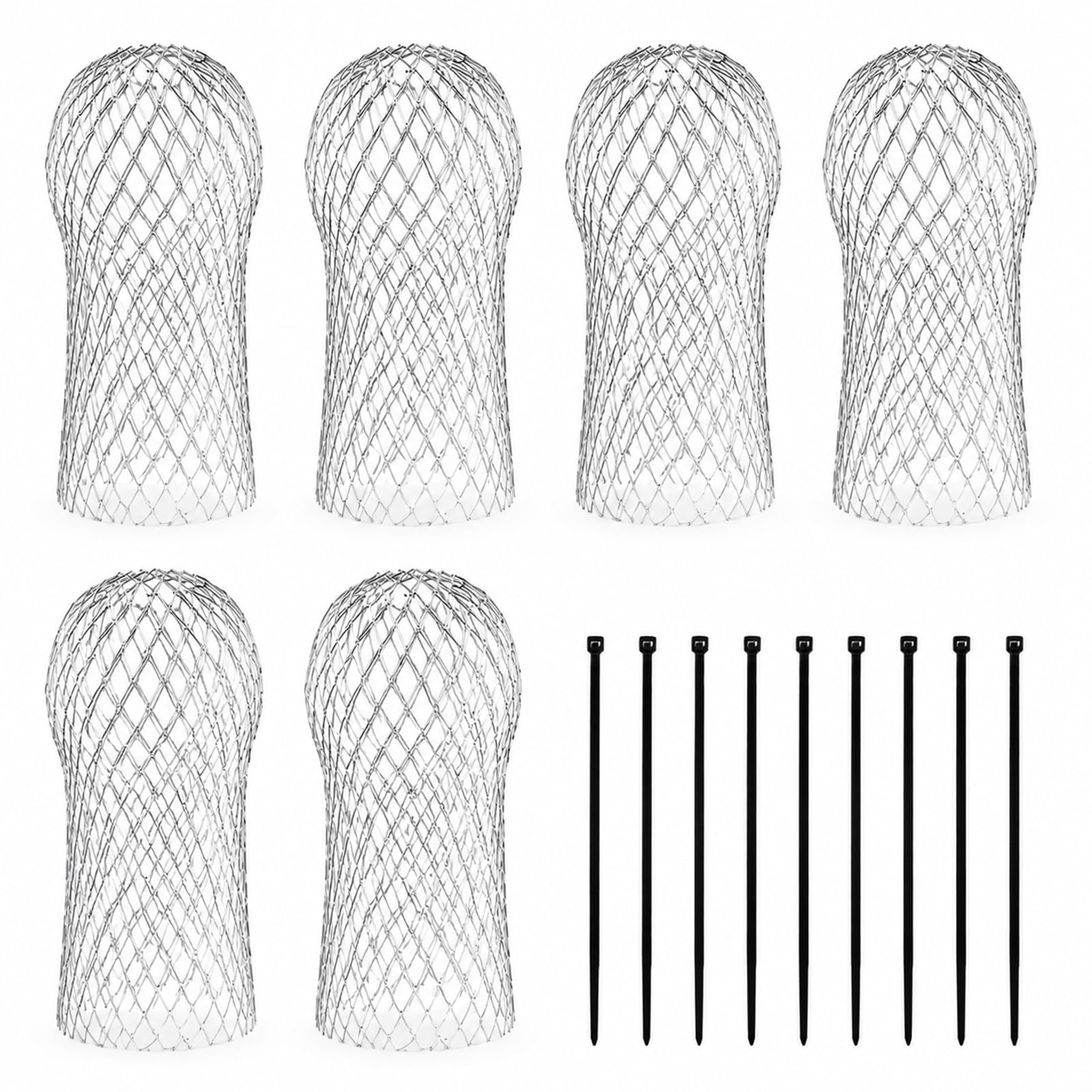 6Pcs Aluminium Gutter Guards Mesh with 10 Zip Ties,Expandable Filter Strainer Leaf Strainer Downpipe Leaf Guard Gutter Mesh Drain Pipe Protection for Moss, Muck, Mud & Debris Guard