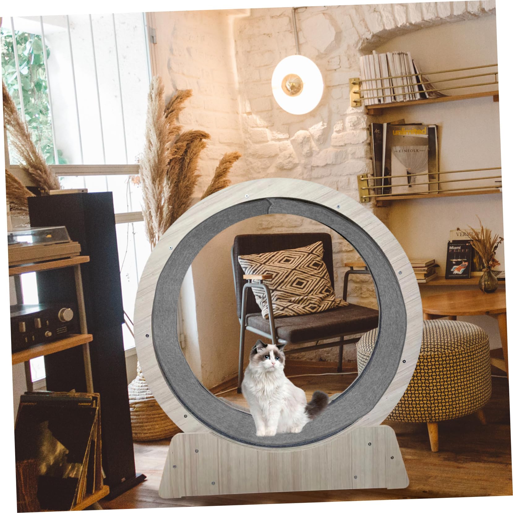 Garneck Tappetino per Ruota del Gatto Antiscivolo Resistente, Cuscino Silenzioso per Esercizi Ruota da Corsa, Accessorio per attività Domestiche e Benessere del Gatto