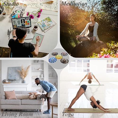 Miniatura 4 de VUFUL Soporte de incienso para varillas de incienso y bobinas de incienso, esmalte y molienda, aleación de aluminio chapado en 5 veces, ideal para