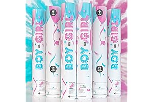 12-Inch Authentic Gender Reveal Powder Popper Cannons (6-Pack)