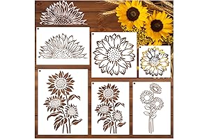 Large Sunflower Stencil Drawing Reusable Burning Pattern Canvas Decorating