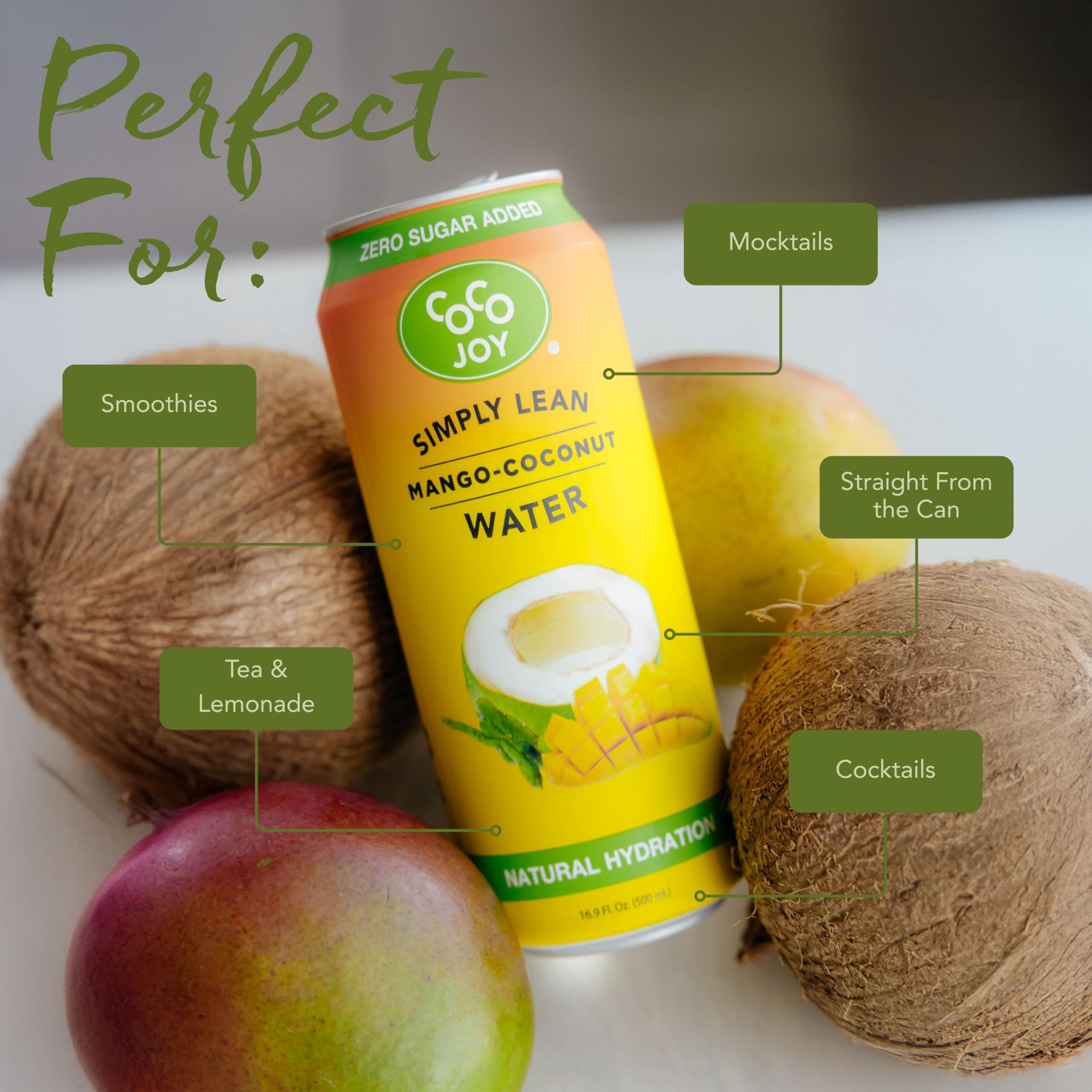Amazon.com : CoCo Joy Lean Mango Coconut Water, Zero Sugar Added