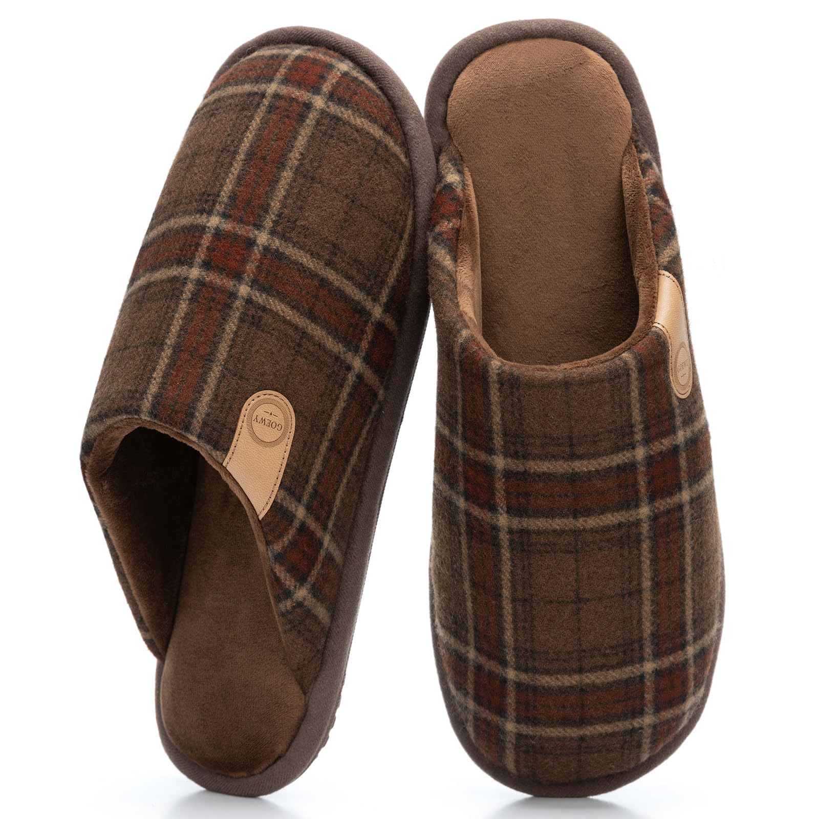 Mens Slippers Cozy House Slippers Warm Soft Indoor Outdoor Cotton Slipper for Men with Memory Foam Gifts for