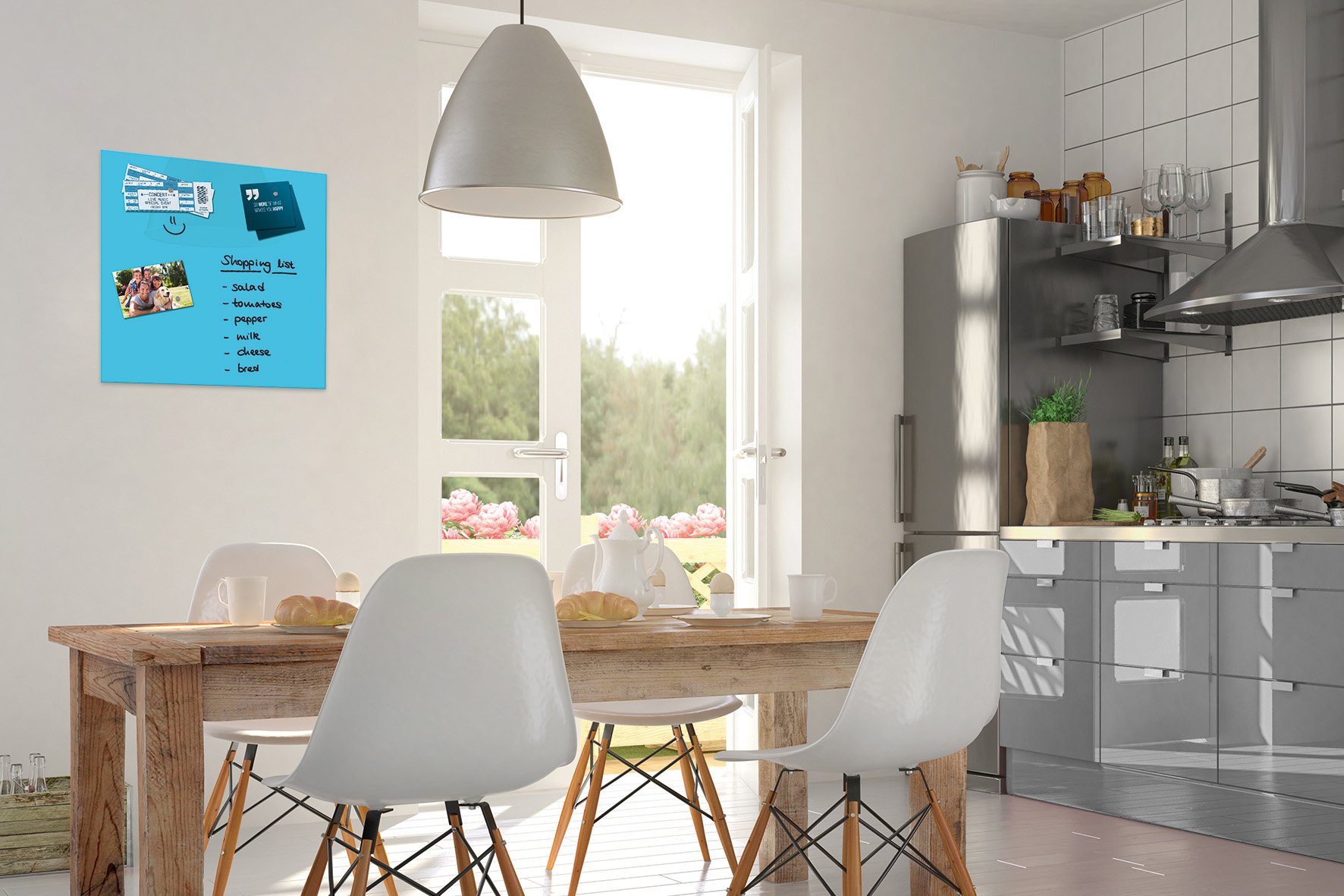BeBoard B1103 Lavagna magnetica di vetro, 45 x 45 cm, blu