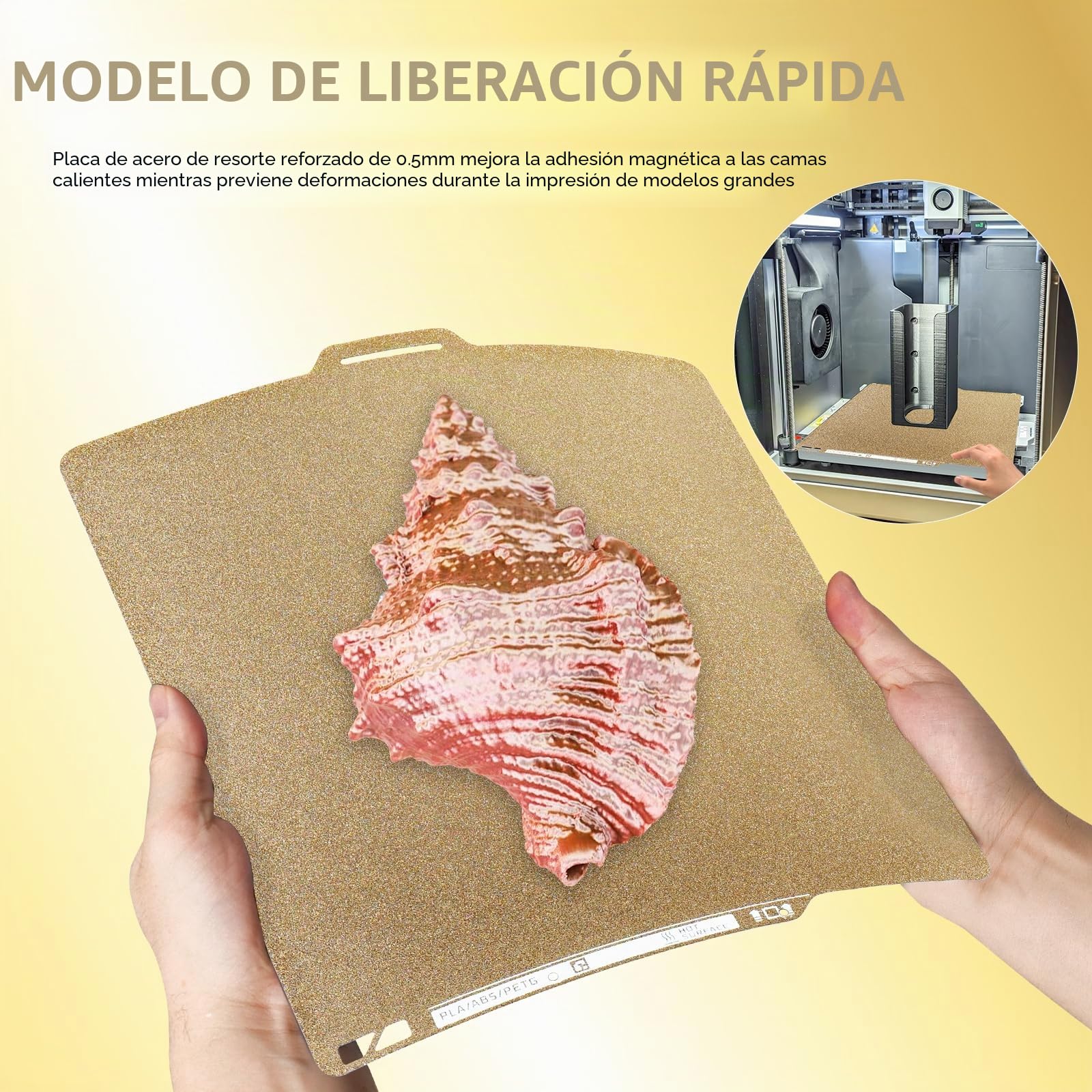 Placa de impresión texturizada PEI de 257x257mm para Bambulab X1 X1C X1E P1P P1S P2S A1, cama de impresión PEI de acero de muelles suave con código QR Placa de construcción PEI para