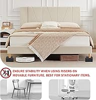 Vista 4 de Elevadores de cama rectangulares, elevadores de muebles ajustables resistentes de 3 pulgadas para cama, sofá, mesa y elevador de sofá, soporta hasta
