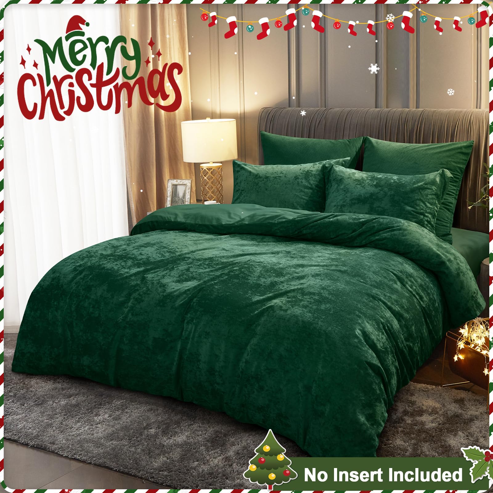 PHF Truly Velvet Duvet Cover Set California King Size, 3pcs Ultra Soft