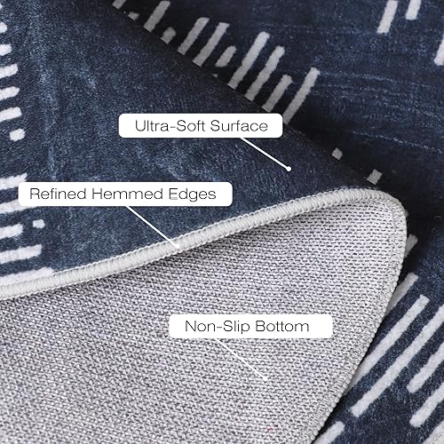 Miniatura 3 de Alfombra redonda de vinilo de 5 pies, alfombra redonda antideslizante para sala de estar, dormitorio, mesa de comedor, alfombras circulares grandes,