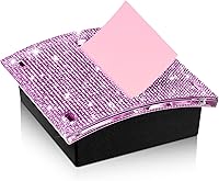 Vista 9 de Eersida Soportes para bloc de notas autoadhesivos con diamantes de imitación de 4 x 4 pulgadas, color oro rosa, bonito soporte para notas