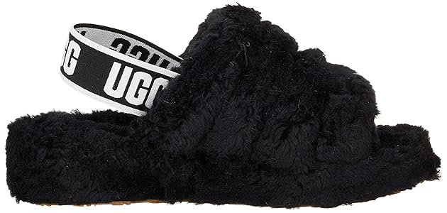 Amazon | [アグ] サンダル Fluff Yeah Fuzz Sugar ブラック 22.0