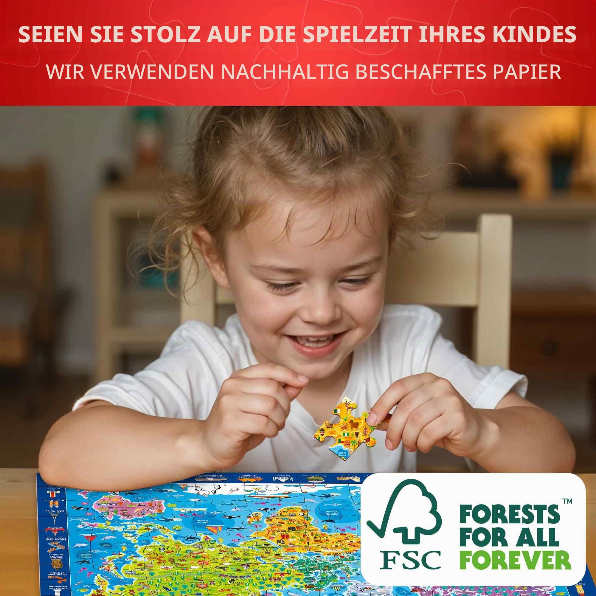 Quokka 100 Teile Puzzle ab 4 5 6 Jahre – 3 Groß Spiele für Mädchen und Jungen (Boden Puzzle)