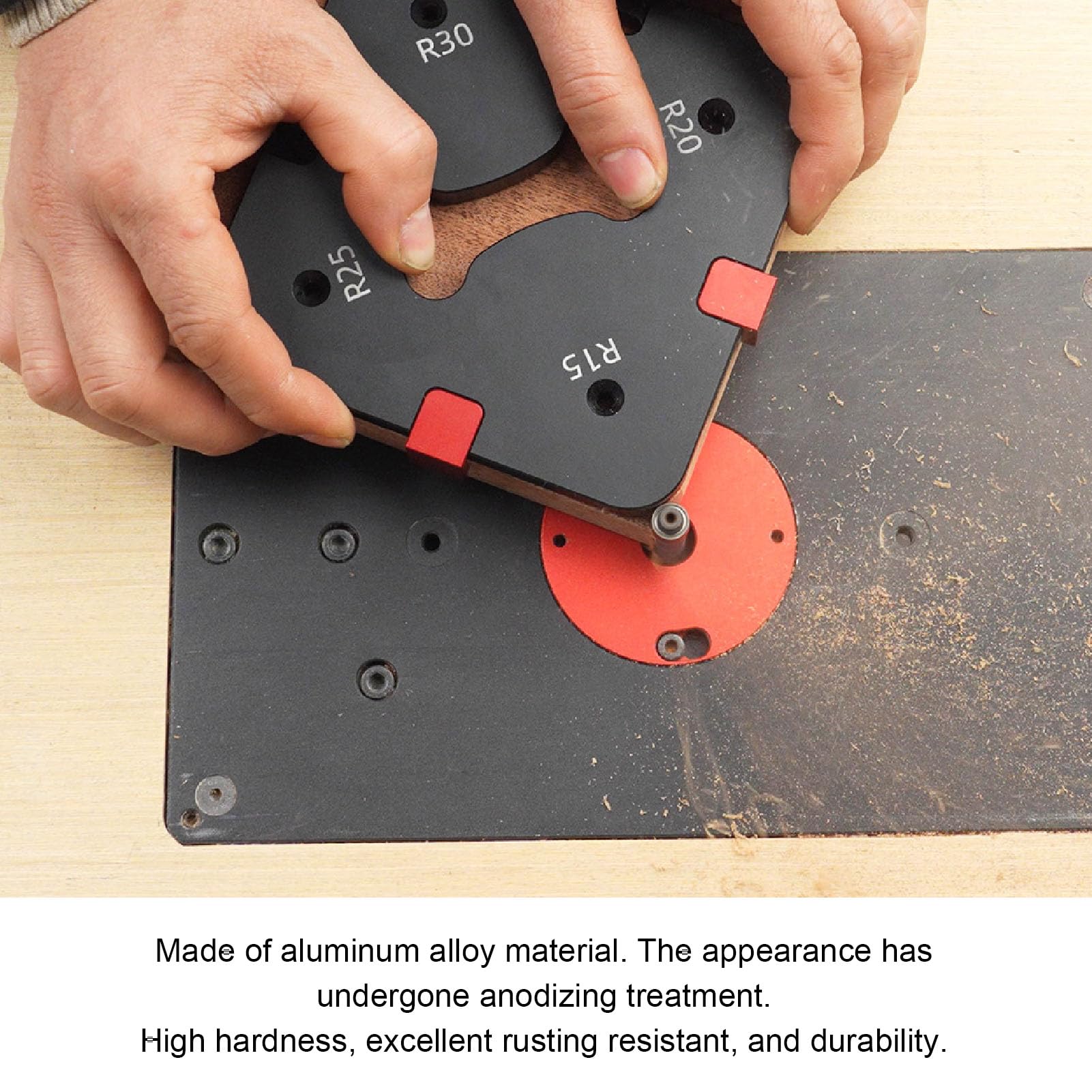 Runde Eckenradius-Schablonen für die Holzbearbeitung, Fräsradiuslehre aus Aluminiumlegierung R15 Bis R50, für Bilderrahmen, Stühle, Tische