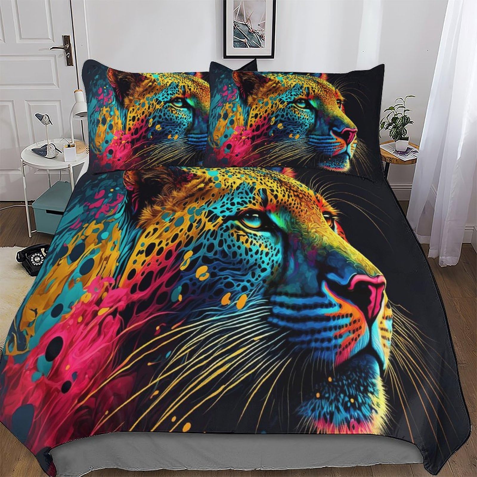 Parure de lit léopard 3 pièces 220x240cm, le cadeau idéal pour ados passionnés