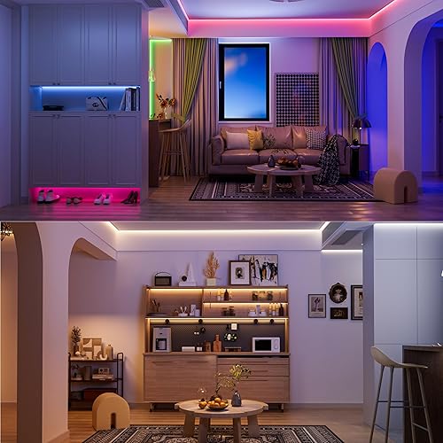Miniatura 7 de PAUTIX Tira de luz LED COB, RGB+WWCW de 24 pies24.6 ft, temperatura de color ajustable RGB+CCT 2700K-6500K, cinta de luces cambiantes de color DC24V