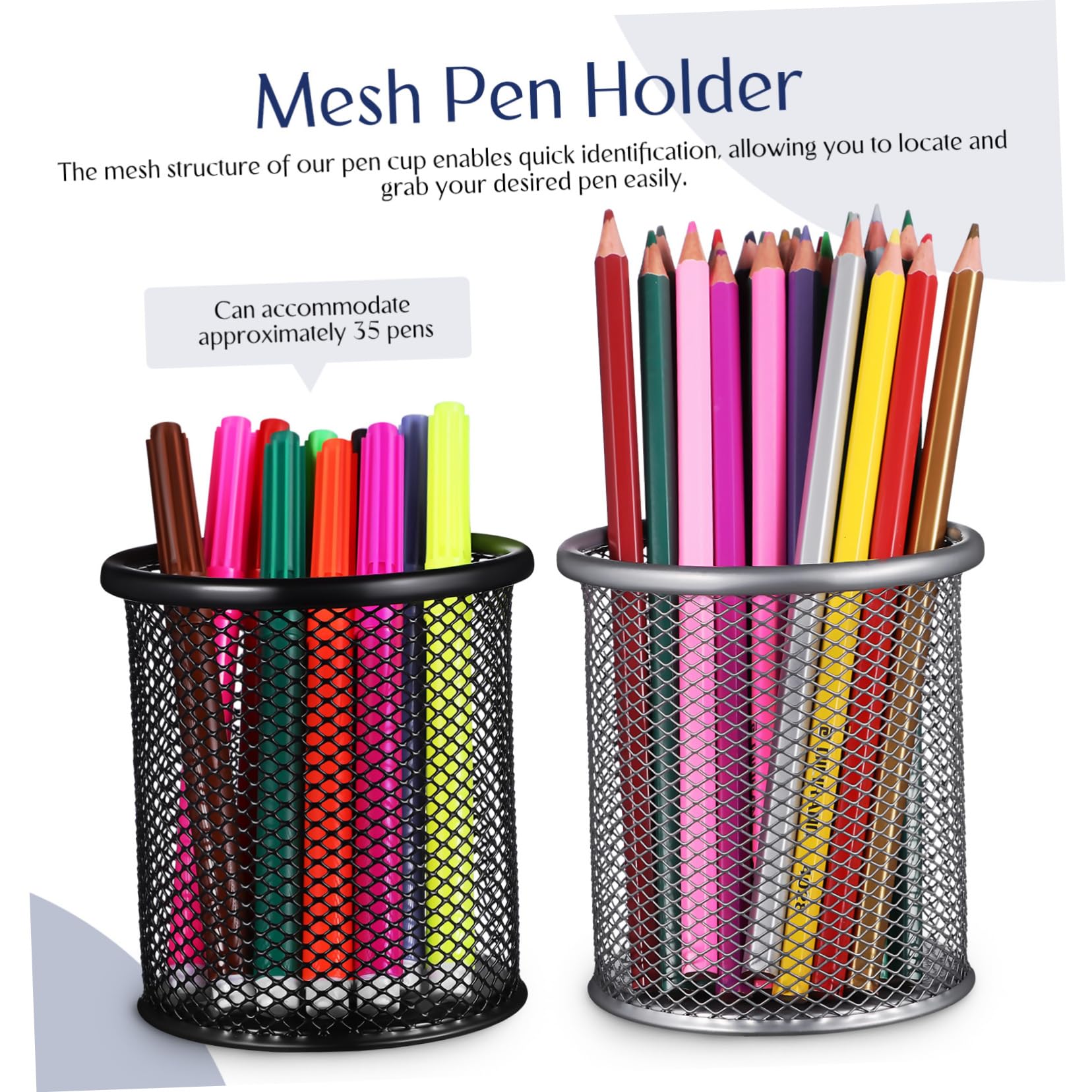10 Pezzi porta penna Secchio per organizer da scrivania Titolare Portapenne metallo Portapenne industriale graffette ufficio portautensili tazza portapenne contenitore per penne