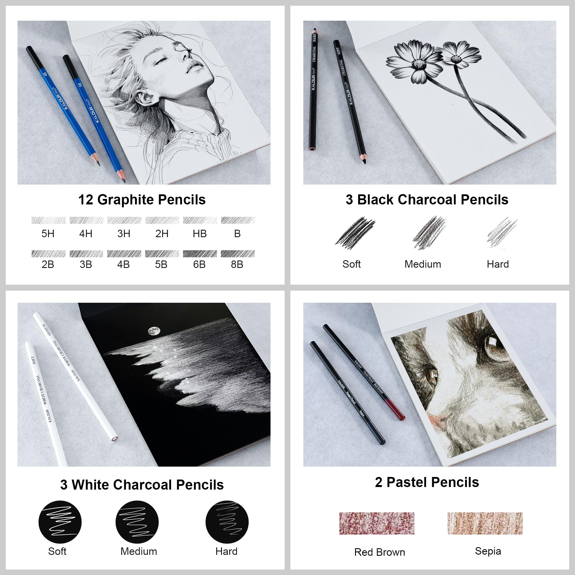 KALOUR Art Drawing Set - 206 Pieces for Beginners -7