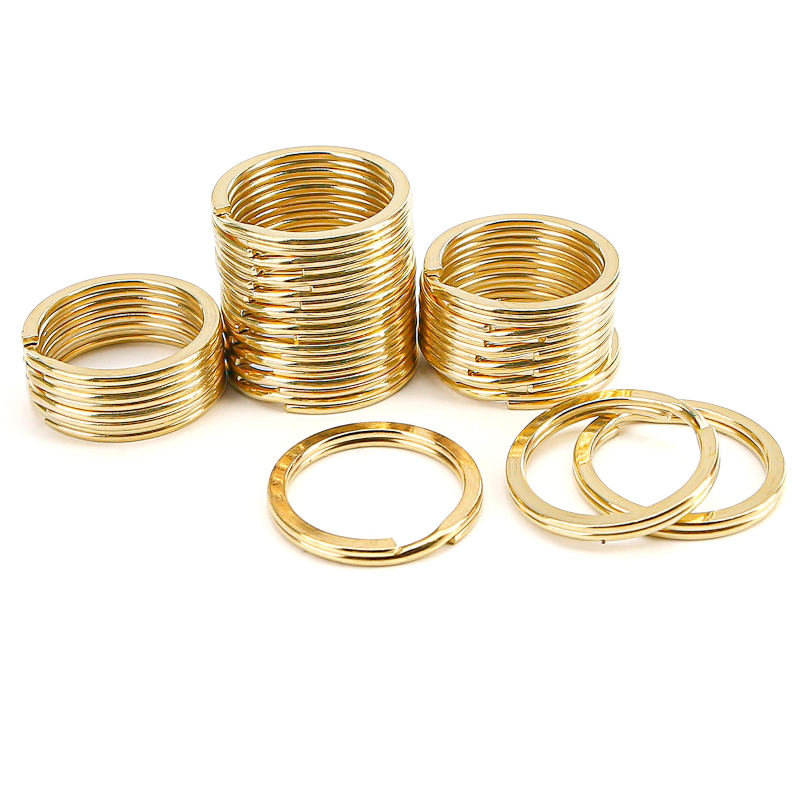 20 PCS Brass Flat Split Key Rings, 25mm (1