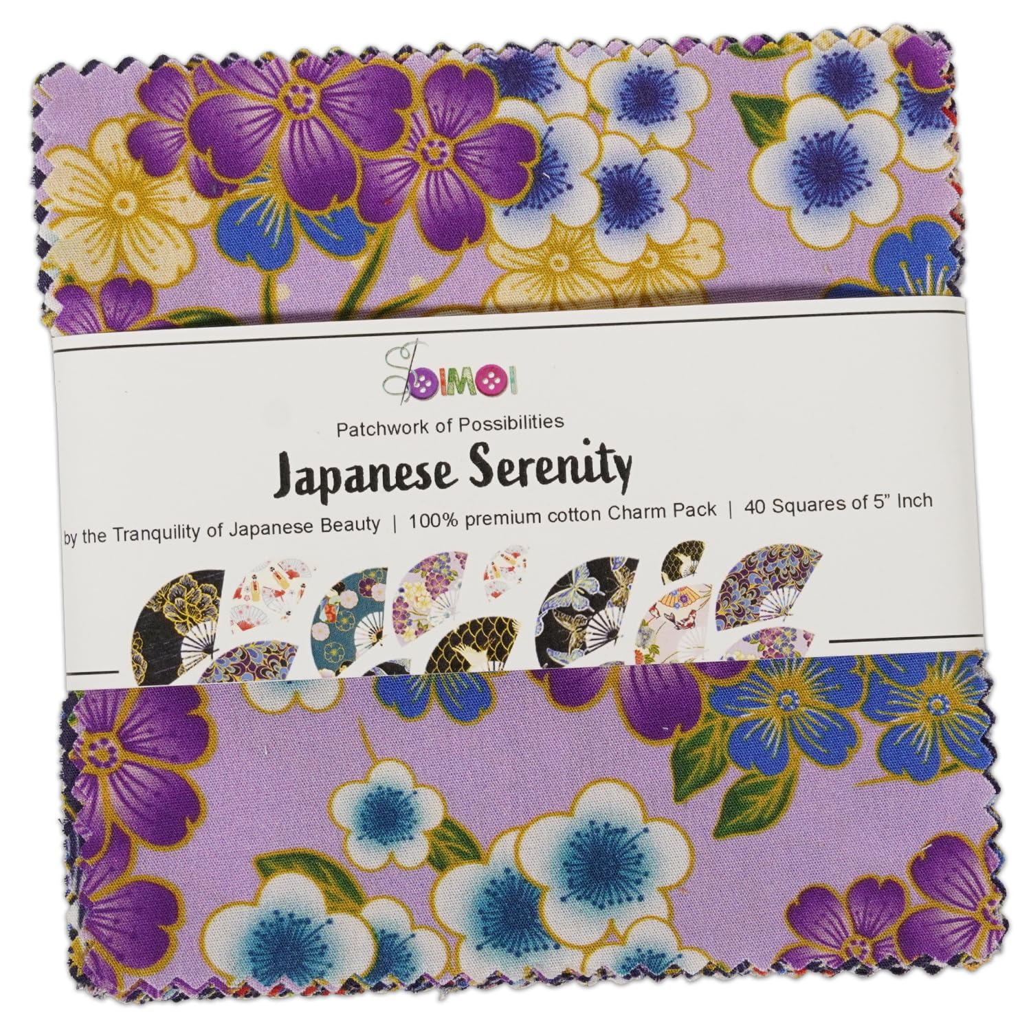 Soimoi 40 Pcs Cotton Fabric Squares Bundles Charm Packs for Quilting Fat Quarter Layer Cakes - Image 2