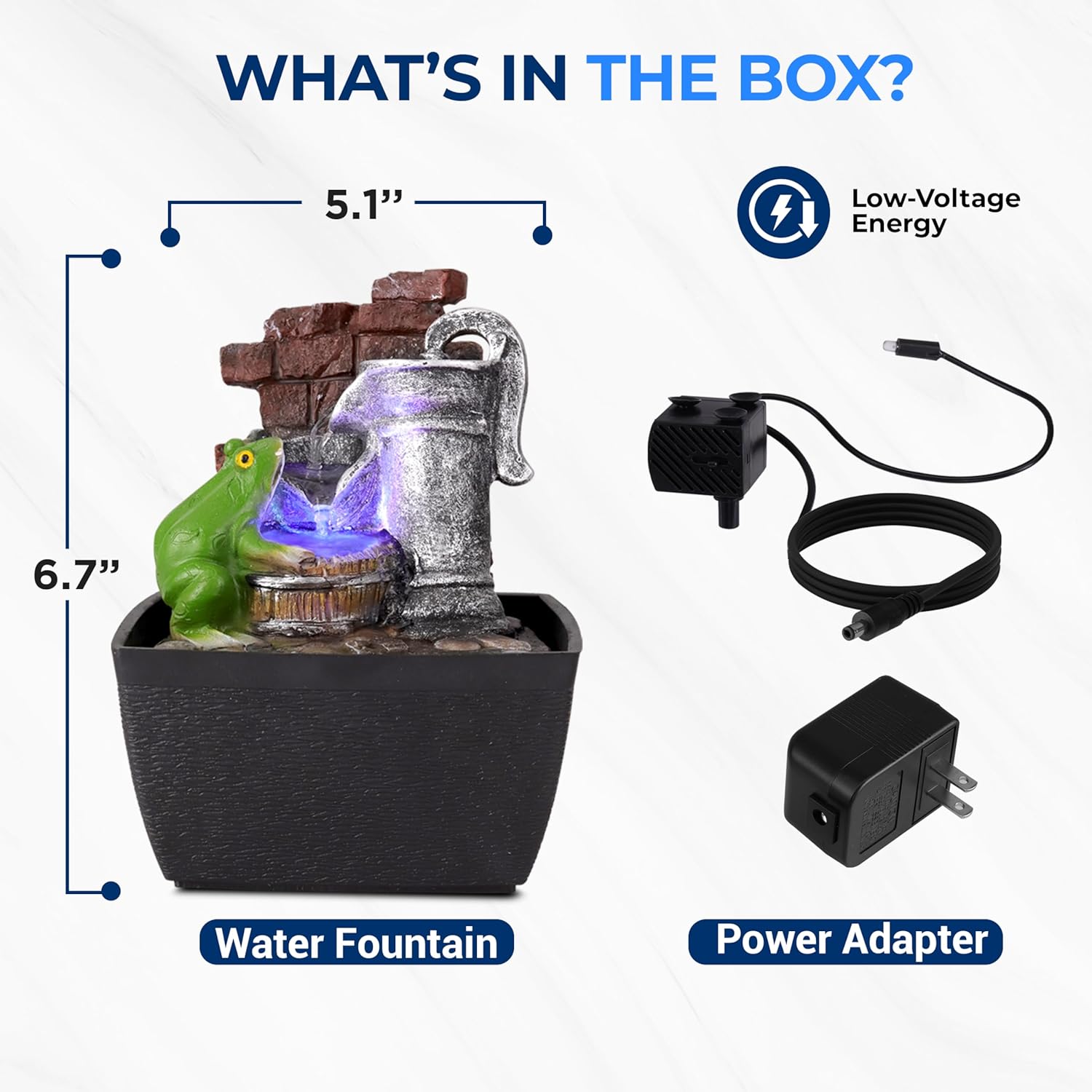 SereneLife Tabletop Water Fountain, Home Decor Soothing Sound Machine with Automatic Pump, Zen Relaxing Decor for Meditation, Perfect Holiday Thanksgiving Christmas Gift, 6.7" Tall