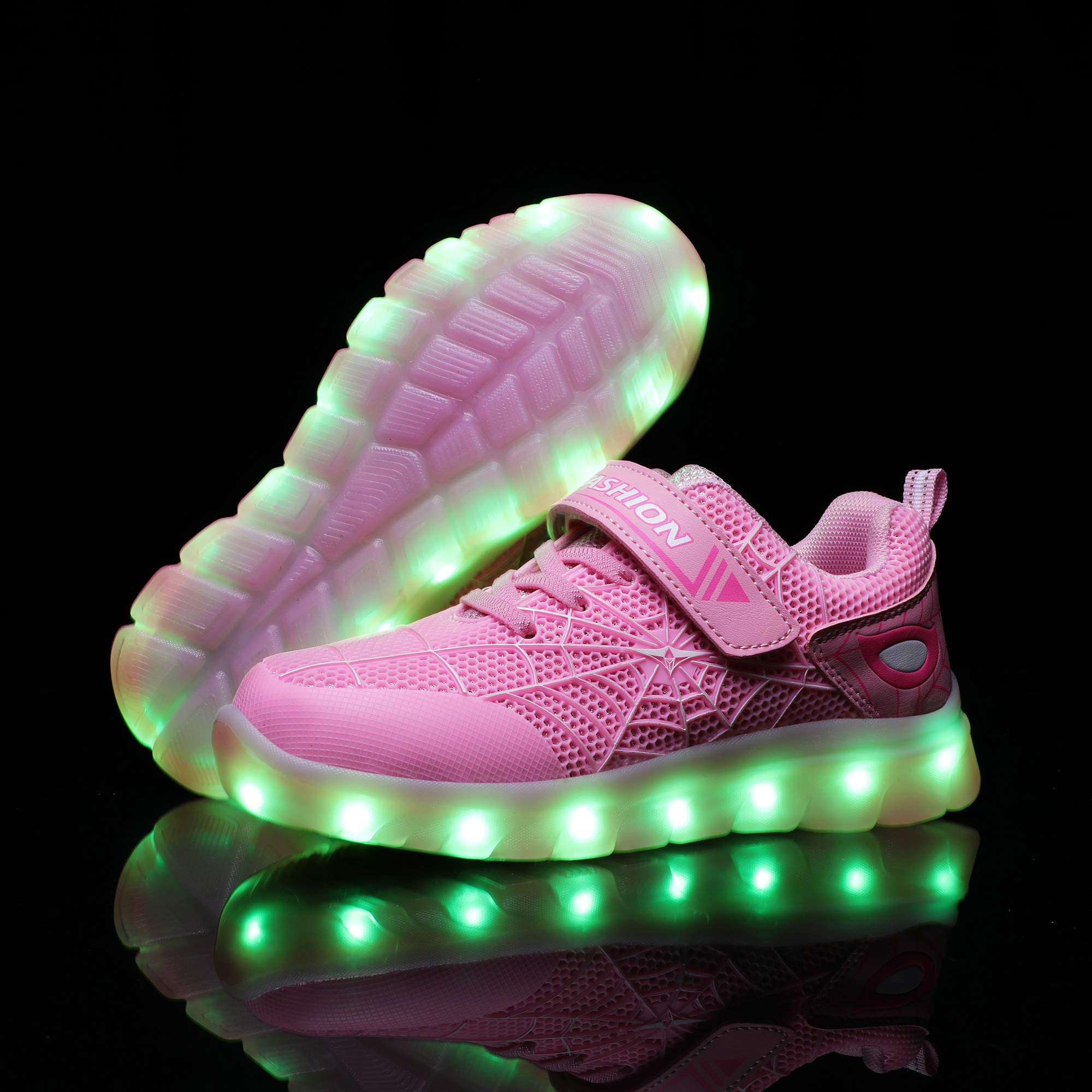 LED Scarpe Sportive per Bambini Ragazze e Ragazzi 7 Colori USB Carica Lampeggiante Luminosi Running Sneakers con Luci Traspirante Basso Ultraleggero Baskets Shoes per Natale Compleanno Regalo