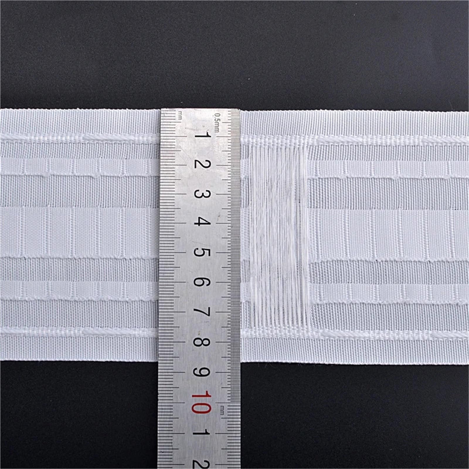 Rufflette pour Rideaux Ceinture de Ruban Rideau Blanc, for Crochet Poche Tringle, Sangle Multifonction en Polyester, Accessoires Bande plissée à Cordon Serrage(30m)