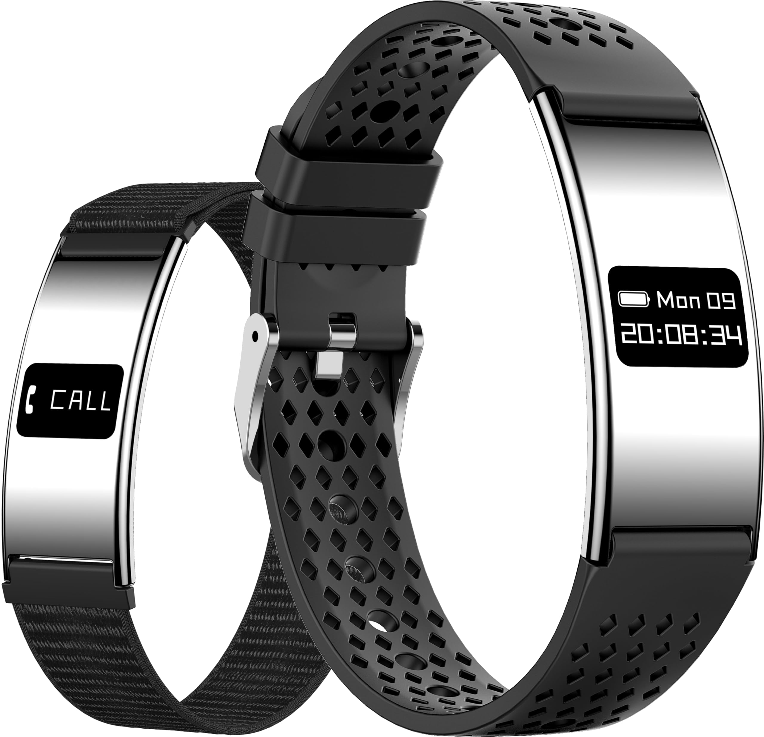 findtime Smart Bracelet Ultra Thin Fitness Tracker for Women Men Slim Health Band Sleep Heart Rate Monitor Pedometer Step Counter Lightweight Ladies Wearable Activity Tracker, Free App Two Straps