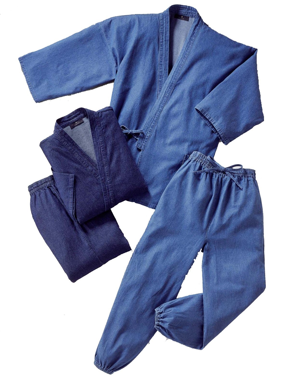 TAKUMI Denim Work Clothes Set, Blue, Size L