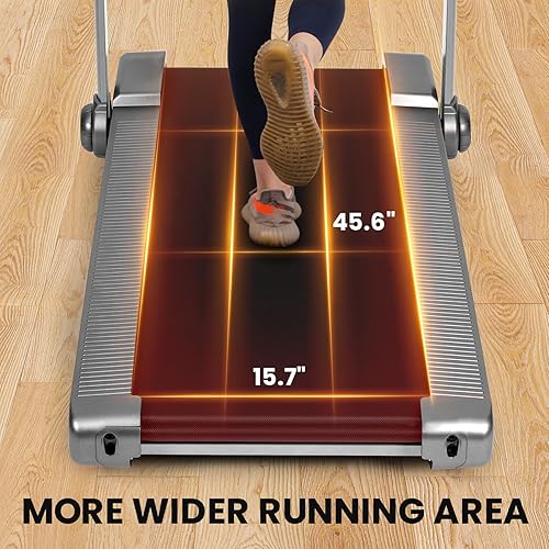 Miniatura 8 de Caminadora plegable 2 en 1 con inclinación, caminadora para oficina en casa, caminadora para debajo del escritorio, 2.5 HP, capacidad de peso de 330