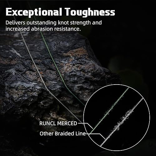 Miniatura 4 de RUNCL Línea de pesca trenzada Merced, 1000, 500, 300 yardas, línea trenzada 4 8 hebras, 6-200 libras, tecnología de tejido patentada, tecnología de