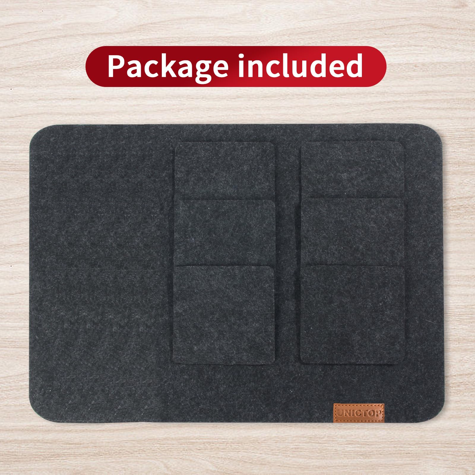 Unictop Felt Place Mats Washable Double-Sided 40 x 32 cm Place Mats Wipe Clean Place Mats Set of 12 6 Felt Coasters Place Mats + 6 Glass Coasters - Image 4