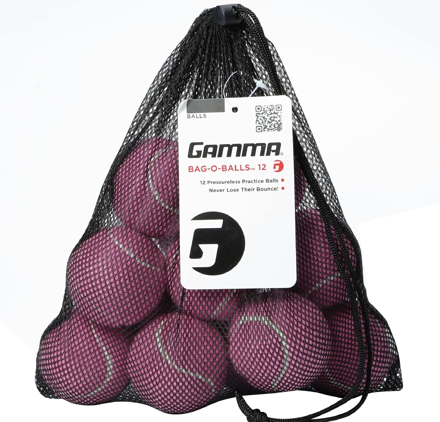 Gamma Bag of Pressureless Tennis Balls 12 or 18 Count, 4 Colors