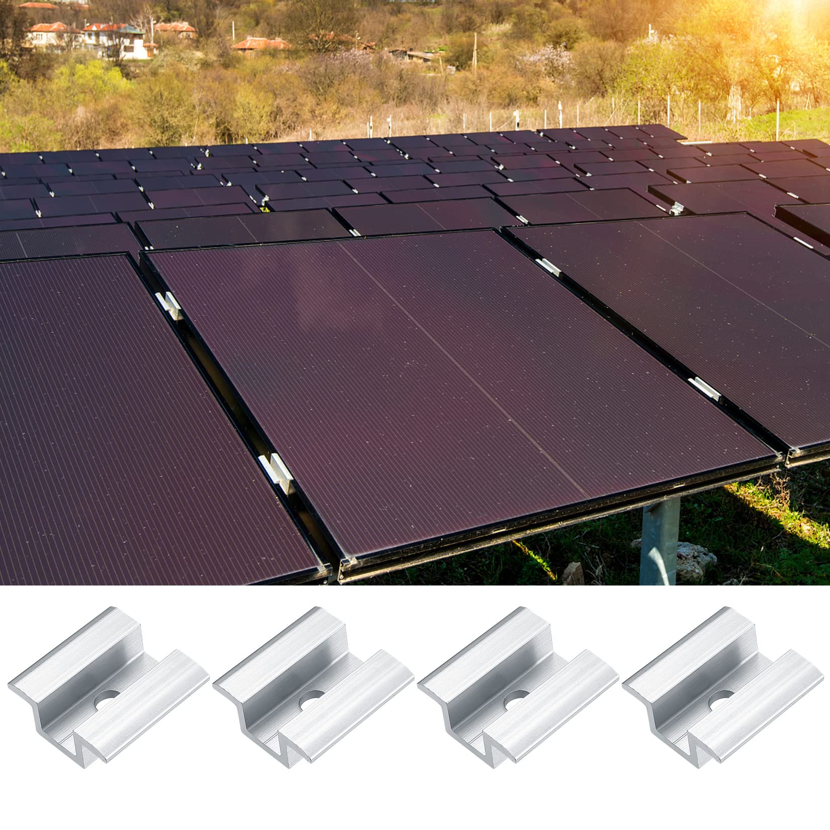 Teokantz 6 morsetti terminali da 30 mm, colore nero, per il montaggio del pannello solare fotovoltaico, pannello solare, morsetto terminale per moduli solari PV, fissaggio centrale da balcone sul